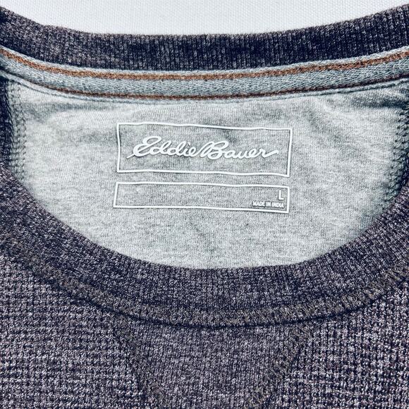 Eddie Bauer Thermal Long Sleeve Shirt Purple Plum Waffle Knit Warm Men's Large - Picture 4 of 7